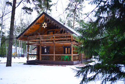 Деревянная баня с купелью